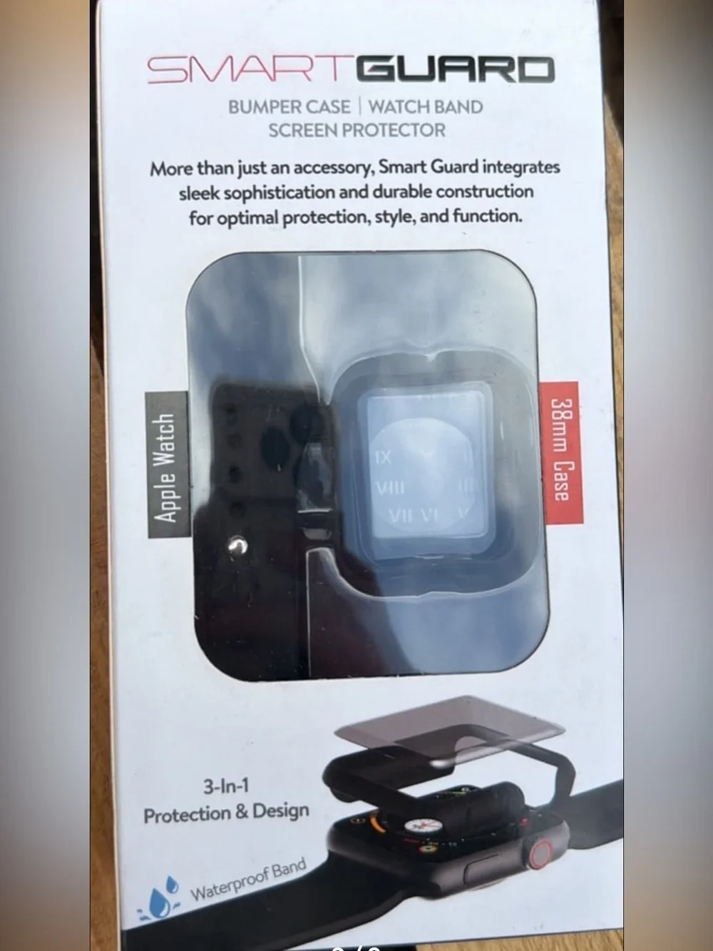 NWT Black Apple Watch 38mm Matte Bumper Case Band 3-in-1